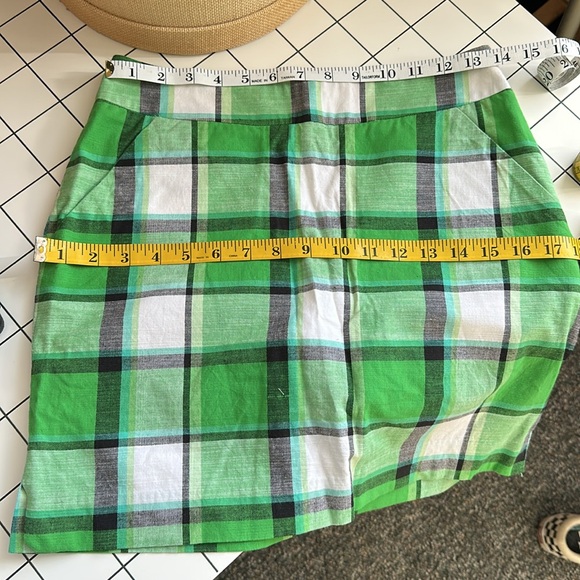 EUC Loudmouth Ladies Golf bright green white plaid sports skort sz 2 ctn stretch - Picture 8 of 9